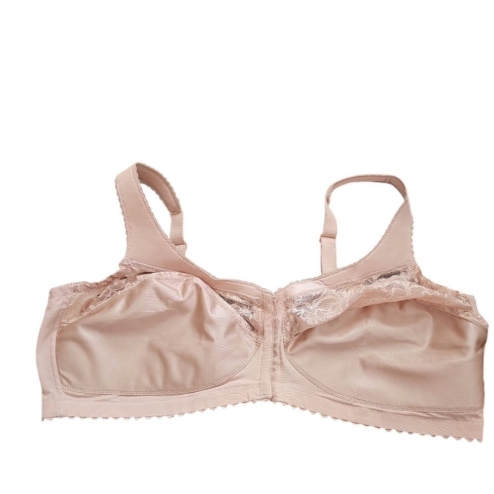 Glamorise wire free wireless front closure tan nude bra sz 48 C new WL187 - Picture 4 of 7